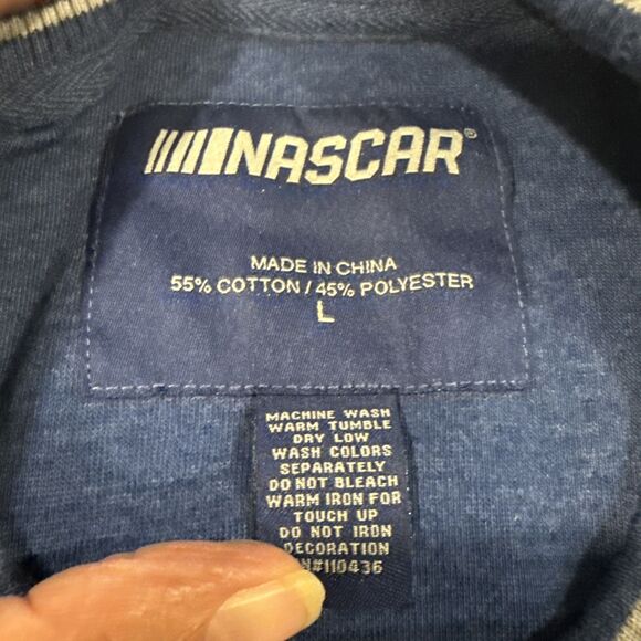 Nascar Daytona Sweatshirt Retro Applique Embroidered Crewneck Blue Soft L - Picture 6 of 8